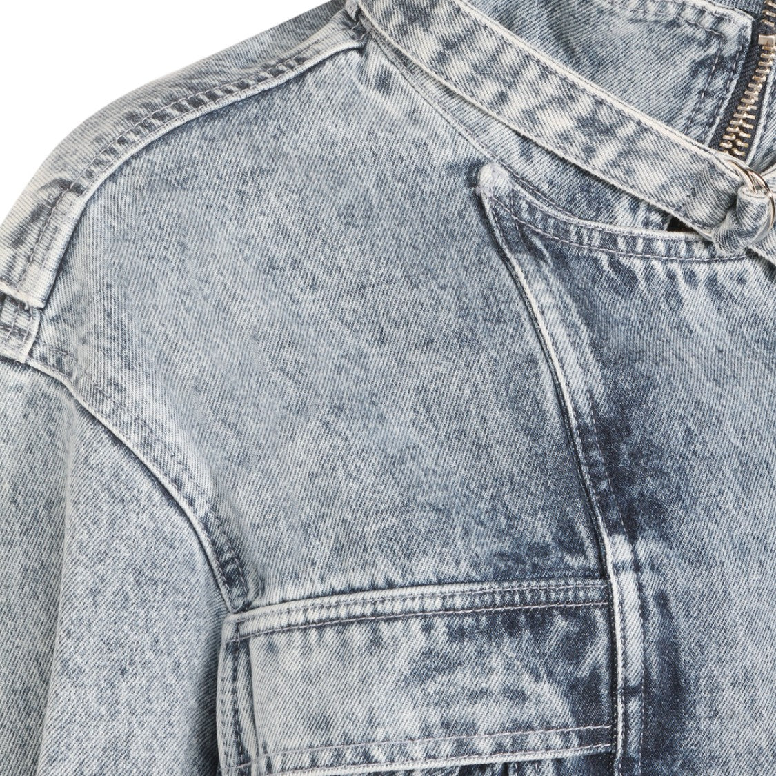 Isabel Marant Étoile Acid-Wash Denim Jacket With High Collar