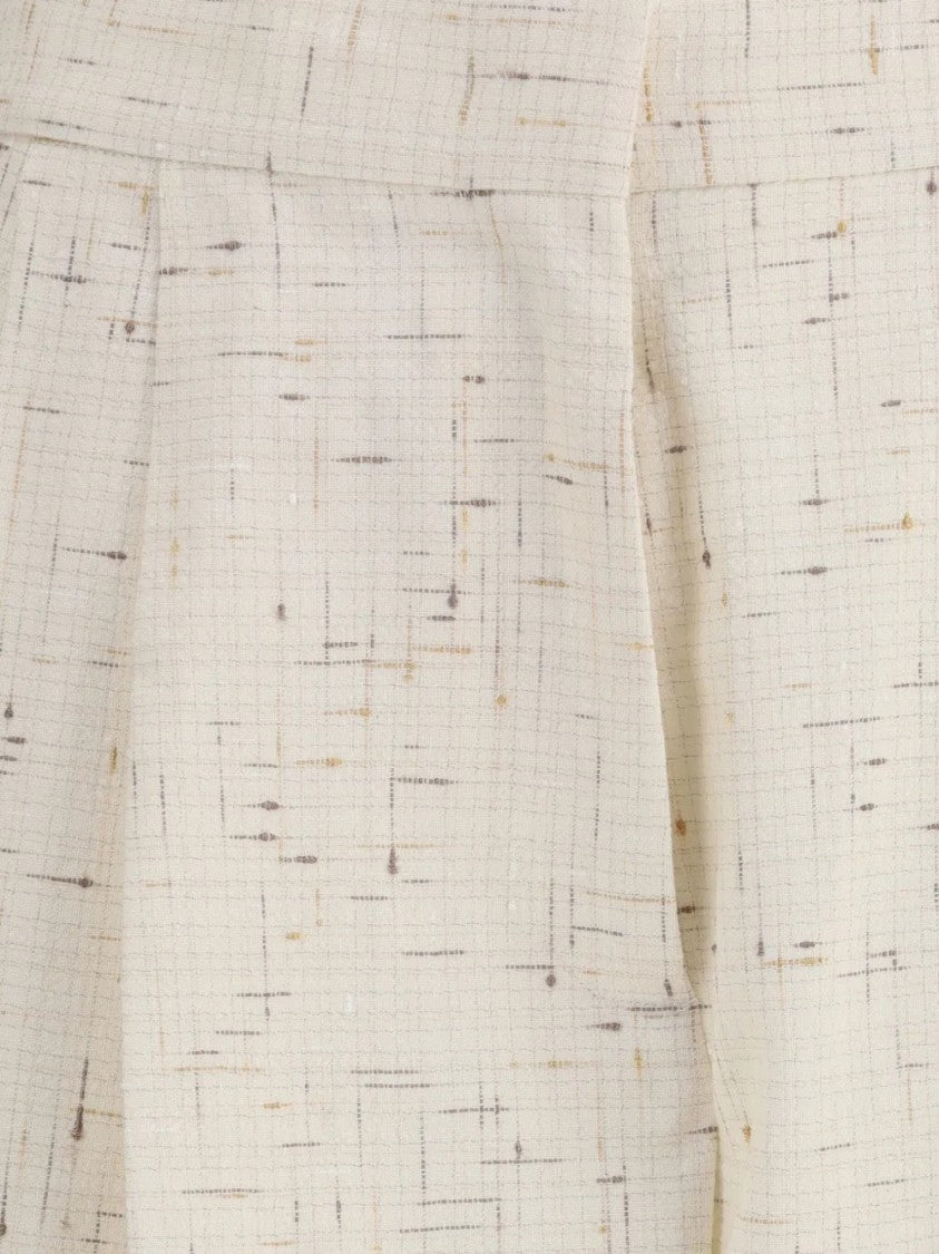 Fabiana Filippi Straight-Leg Pants With Mid-Rise Waist And Textured Weave