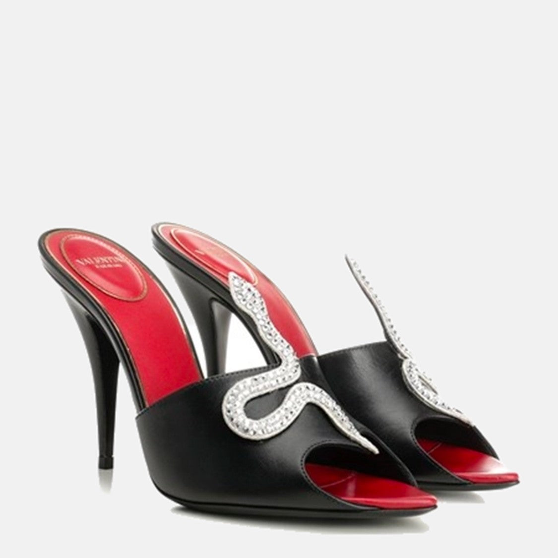 Valentino Garavani High-Heeled Sandals With Crystal-Embellished Snake Detail