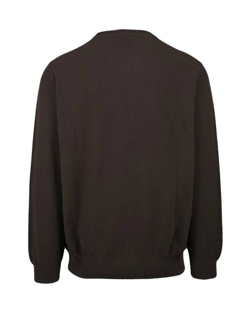 Filippo De Laurentiis Brown Ribbed Cotton Jumper