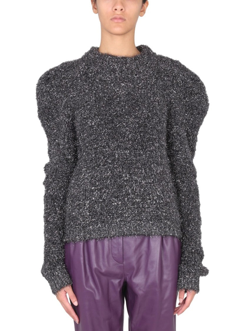 Alberta Ferretti Crossbar Textured Jersey Sweater