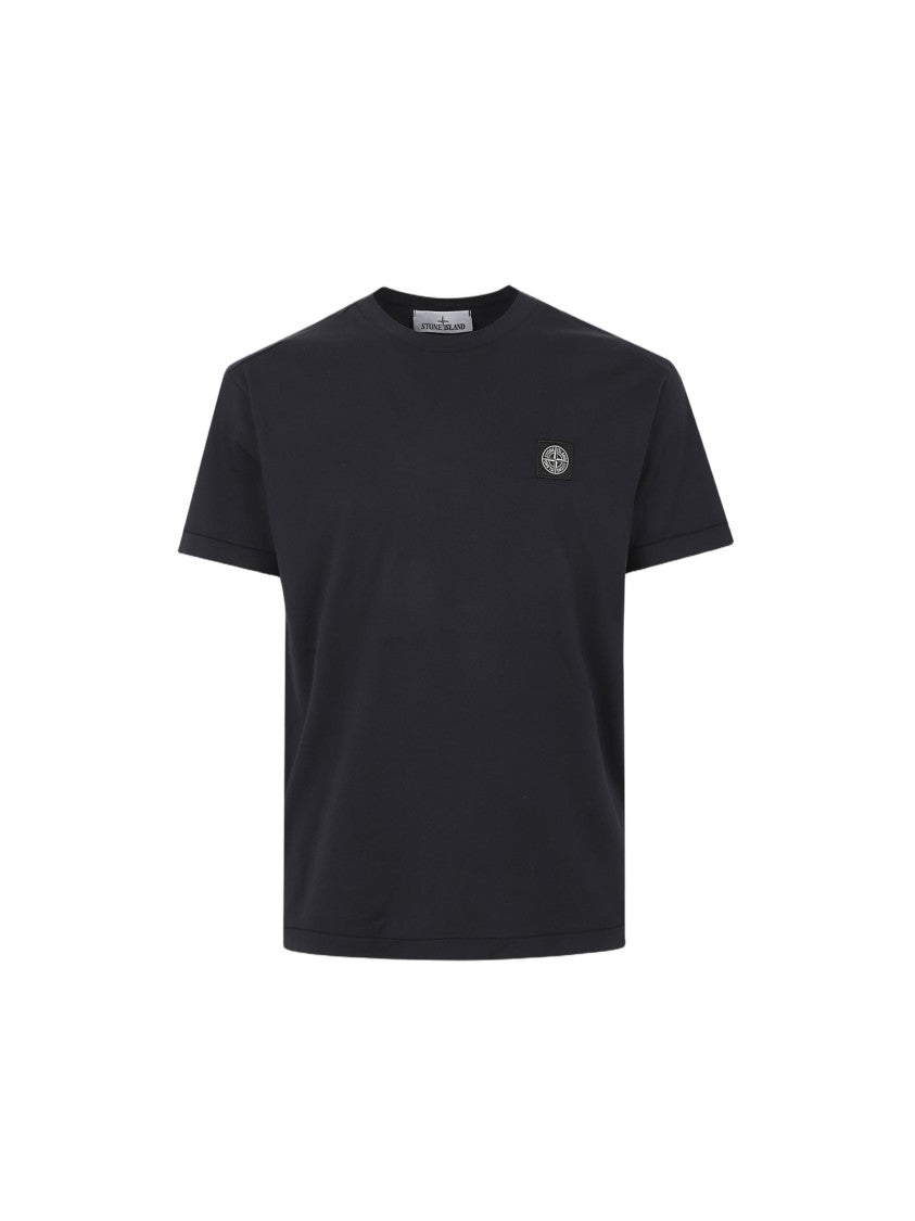Stone Island Blue Cotton T-Shirt With Round Neckline