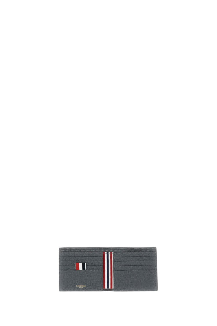 Thom Browne Grey Pebble Grain Leather Billfold Wallet