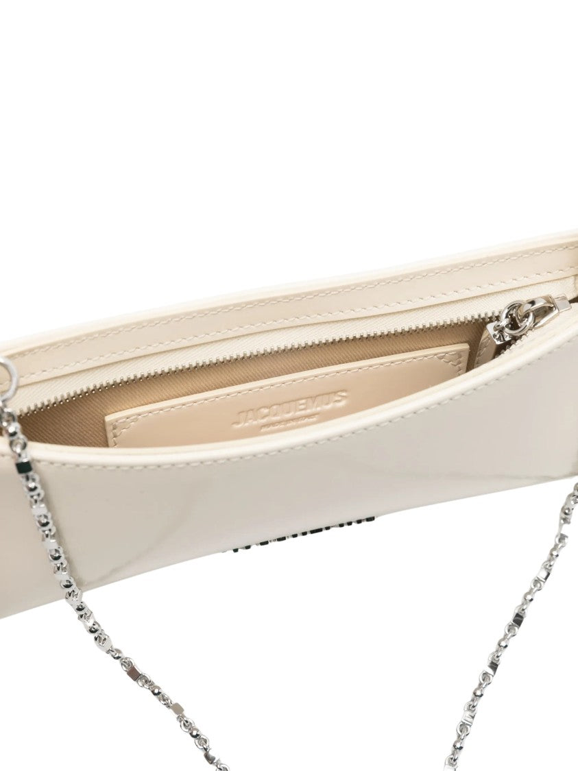 Jacquemus White Leather Le Petit Bisou Shoulder Bag