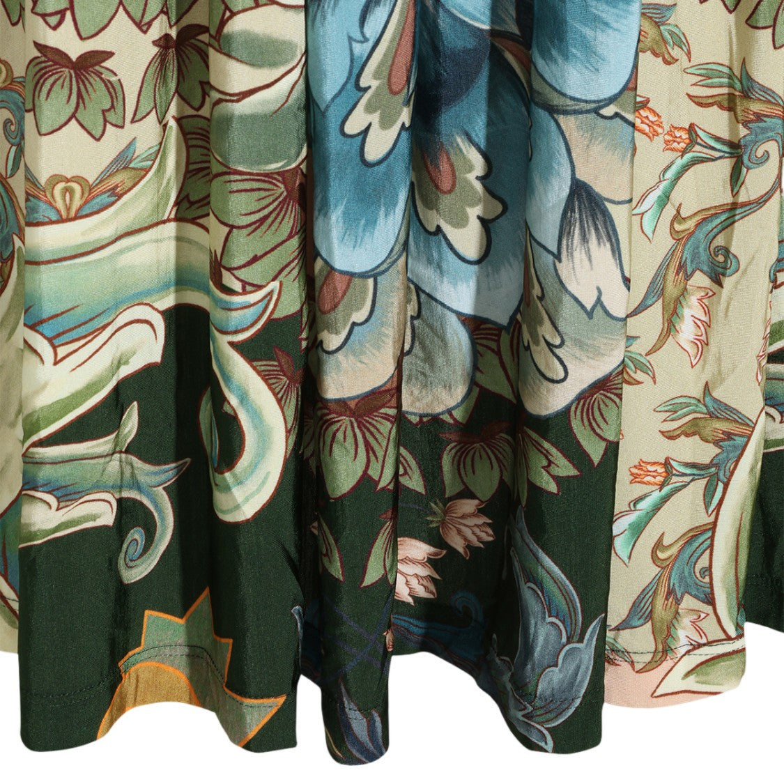 Farm Rio Multicolored Floral Pleated Midi Skirt
