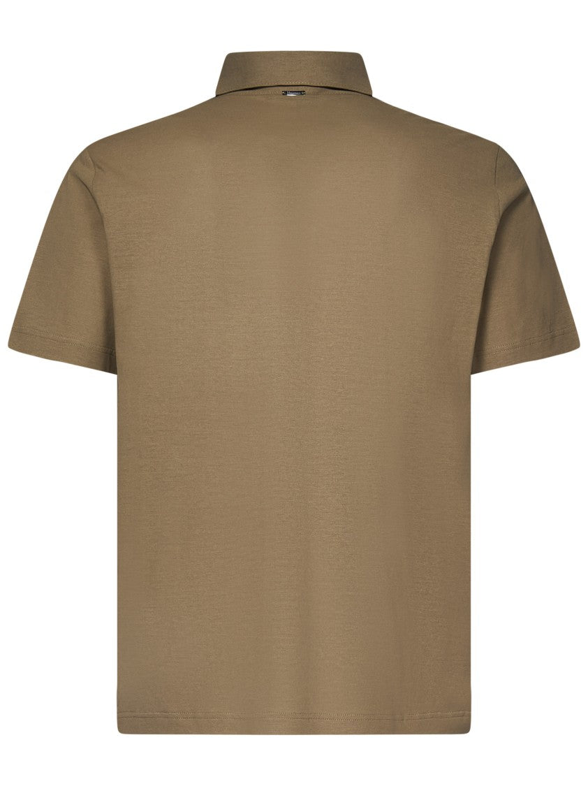 Herno Beige Tailored Polo Shirt With Classic Collar