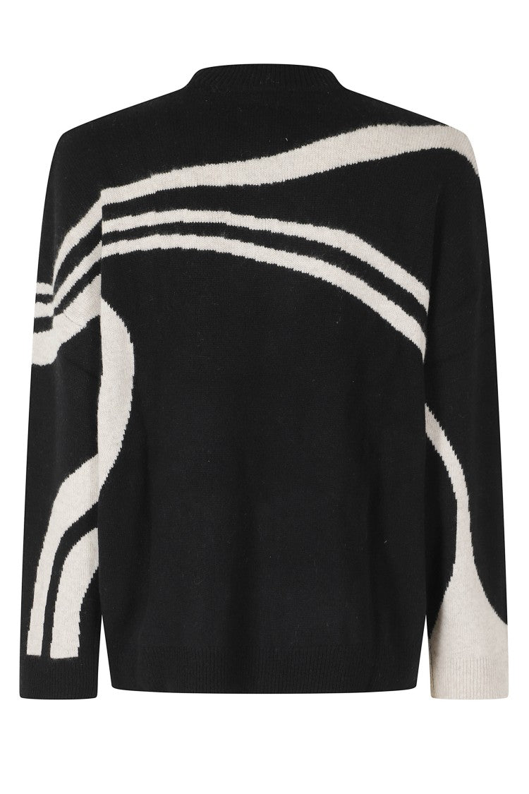 Loulou De Saison Noga Black Oversized Cashmere Crewneck Sweater