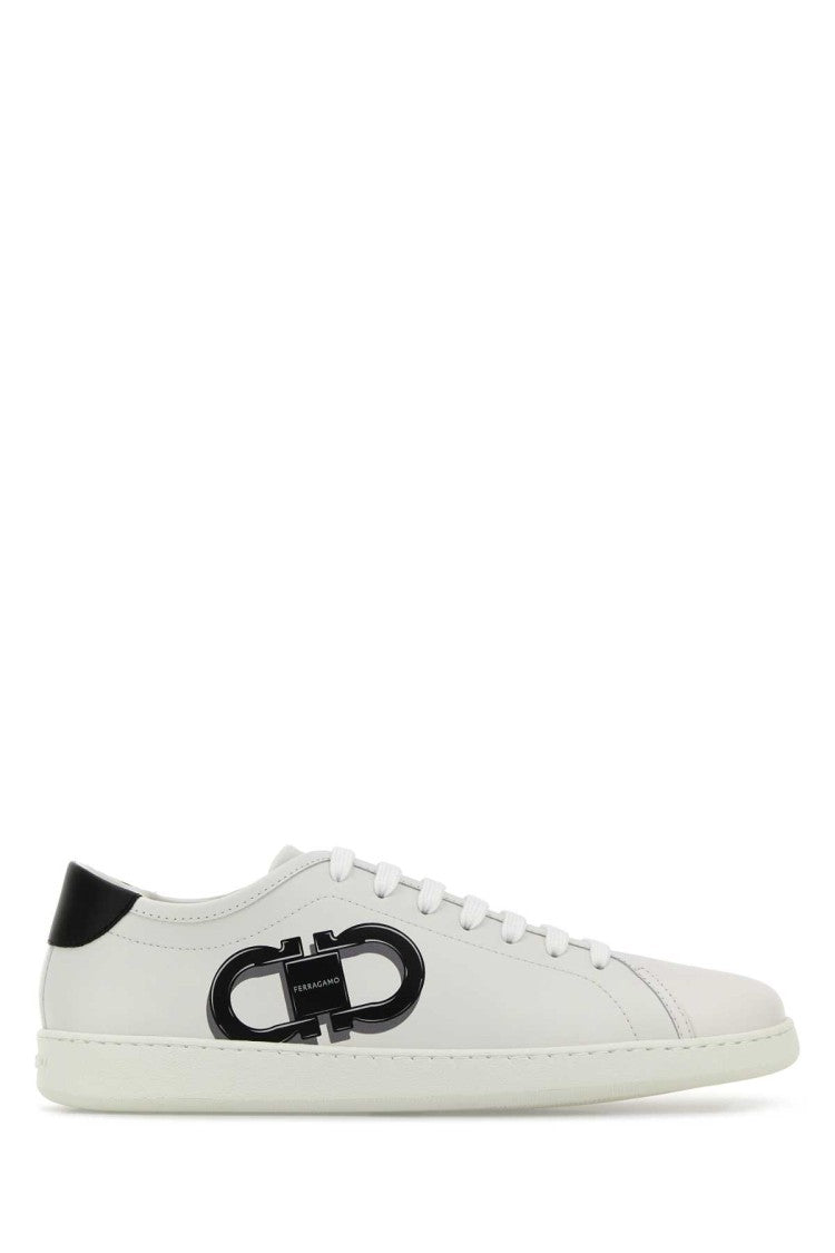 Salvatore Ferragamo White Leather Brandy 1 Sneakers