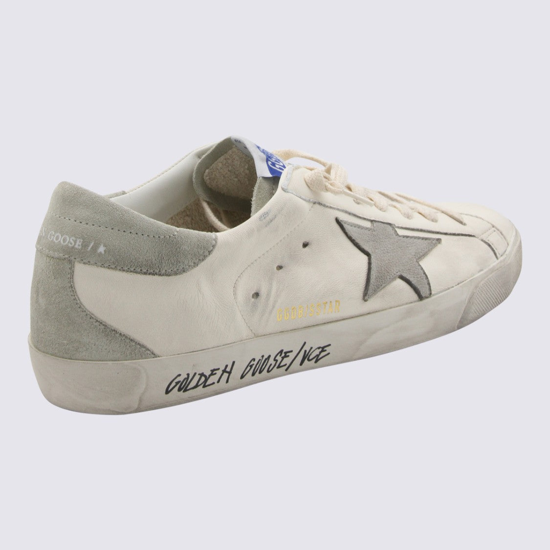 Golden Goose White And Grey Leather Sneakers