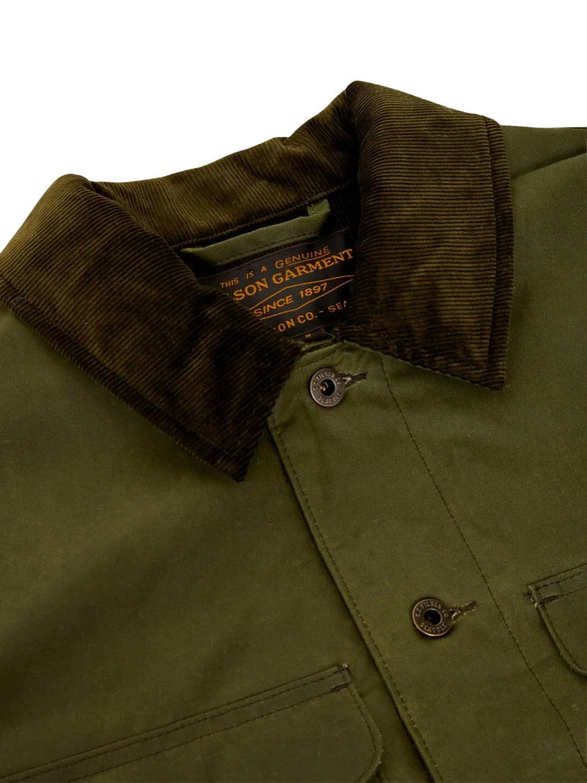 Filson Olive Green Journeyman Corduroy Collar Pocketed Jacket
