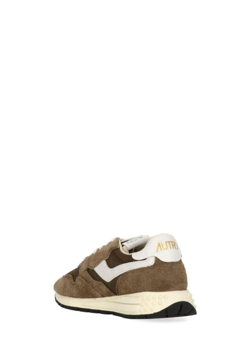 Autry Brown Suede Contrast Heel Sneakers