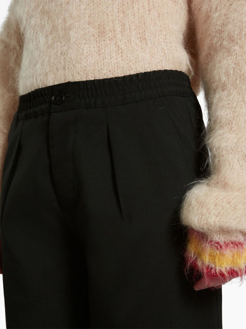 Marni Virgin Wool Trousers With Pleats And Comfortable Waistband