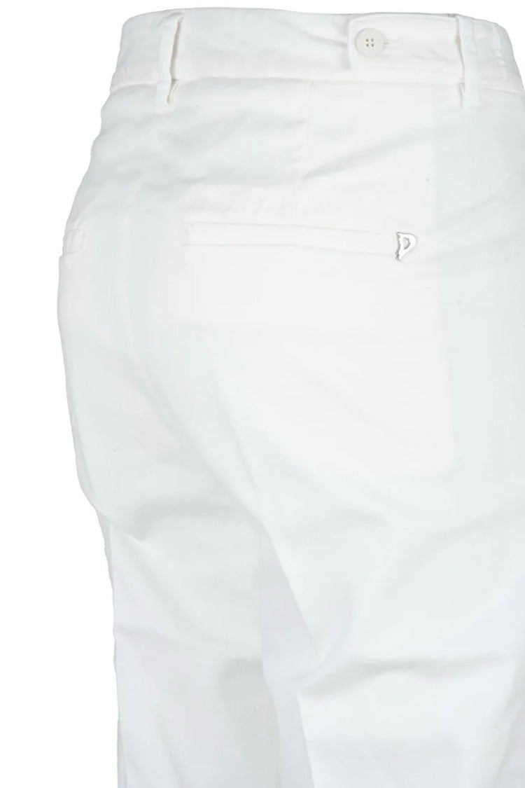 Dondup Ariel 27 Inches White Tapered Leg Trousers