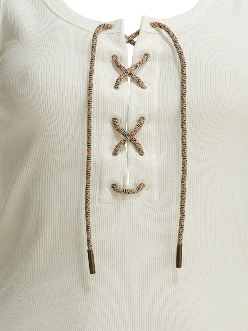 Burberry Scoop Neck Ribbed Top