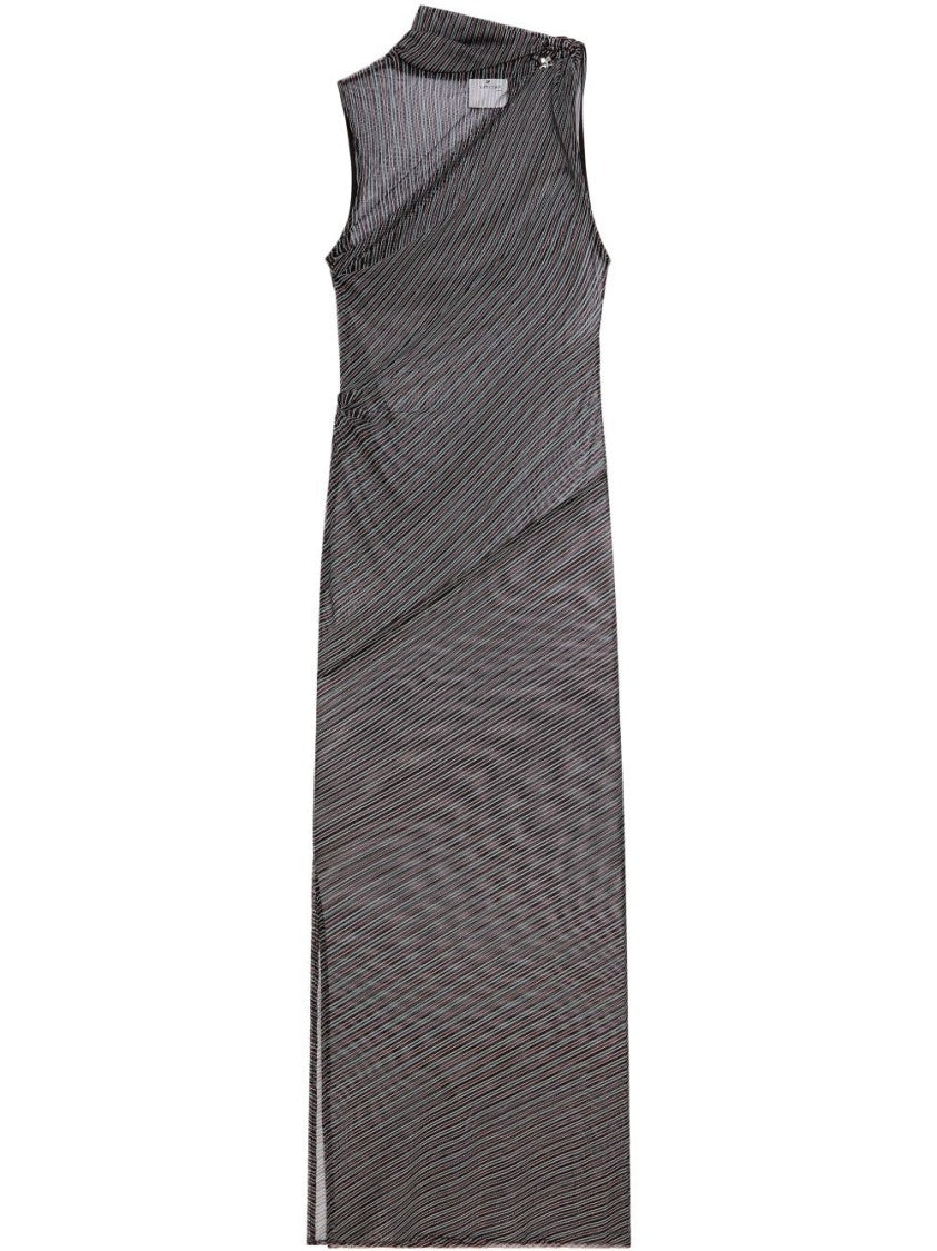 Courrèges Midi Dress With Sheer Diagonal Stripe