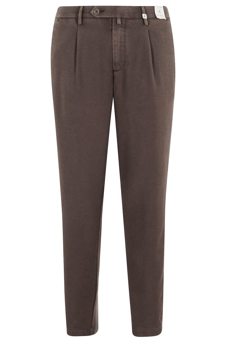 Myths Brown Tailored Pants With Waist Loops