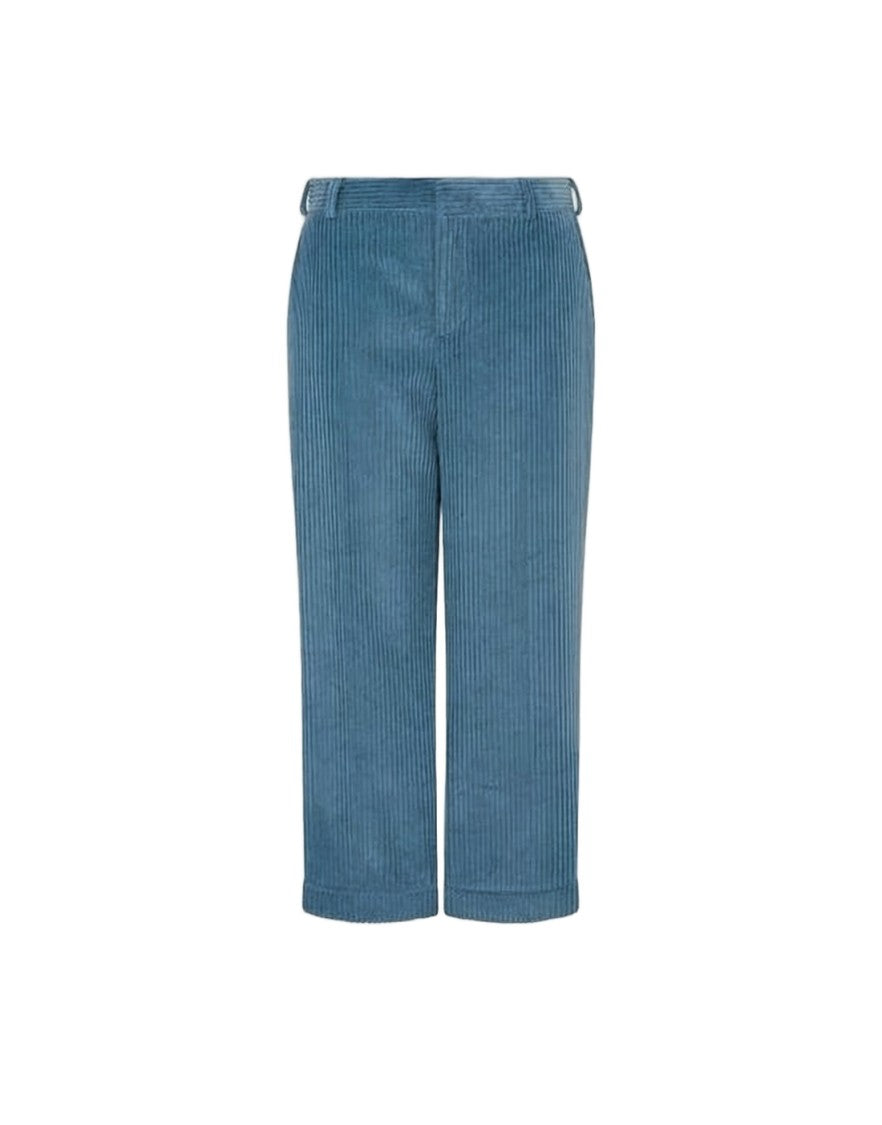 Moschino Cropped Wide-Leg Pants With Textured Corduroy Finish