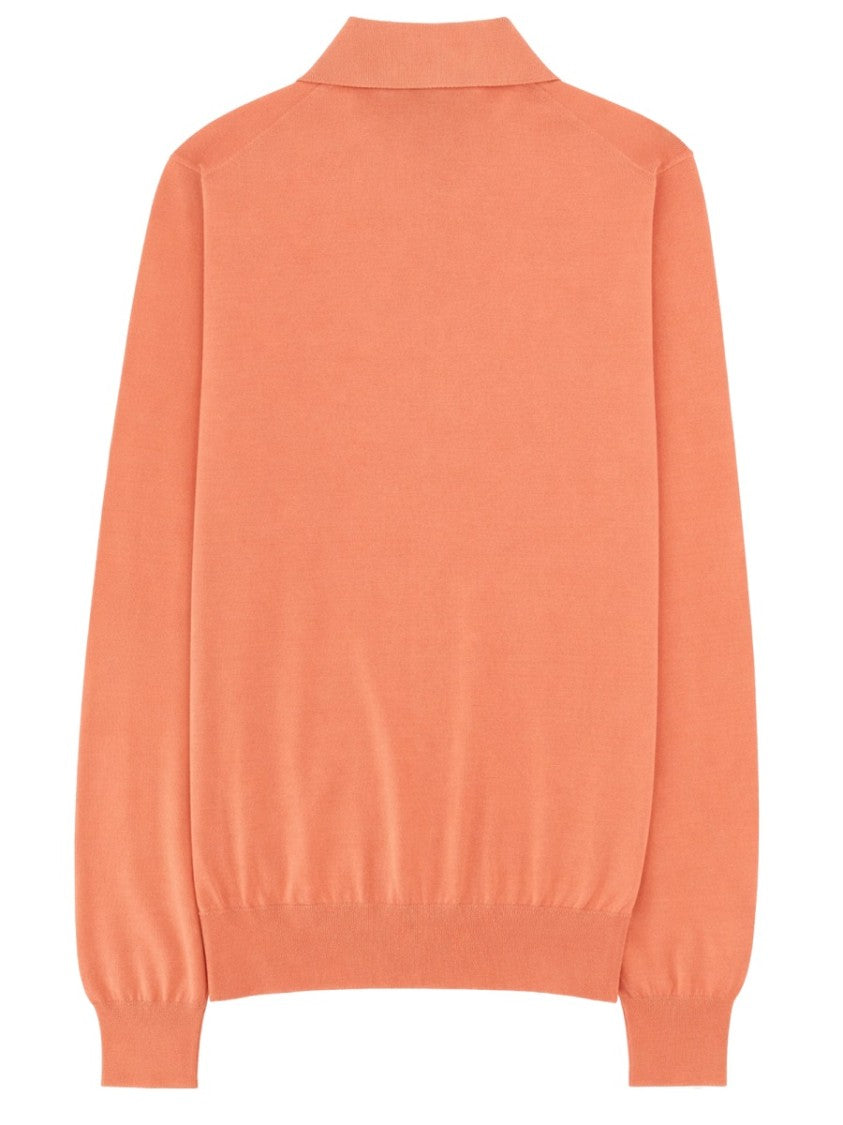 Brunello Cucinelli Long-Sleeve Knit Cotton Polo Shirt