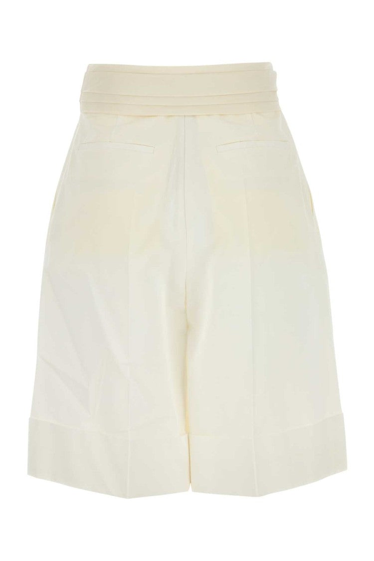 Valentino Garavani White Cotton Blend Bermuda Shorts