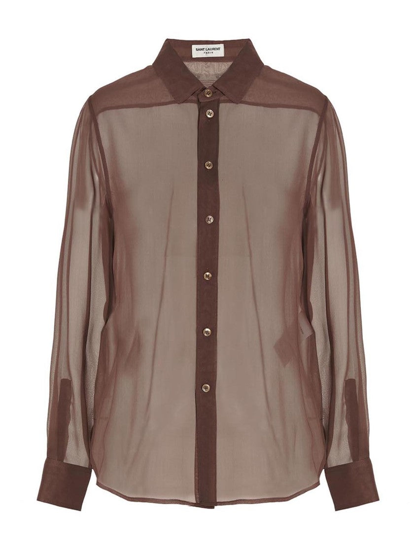 Saint Laurent Transparent Crêpe Shirt