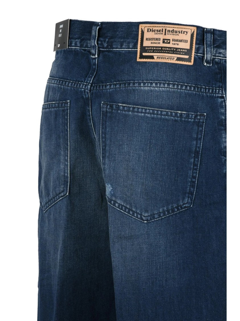Diesel Blue Wide-Leg Denim Jeans