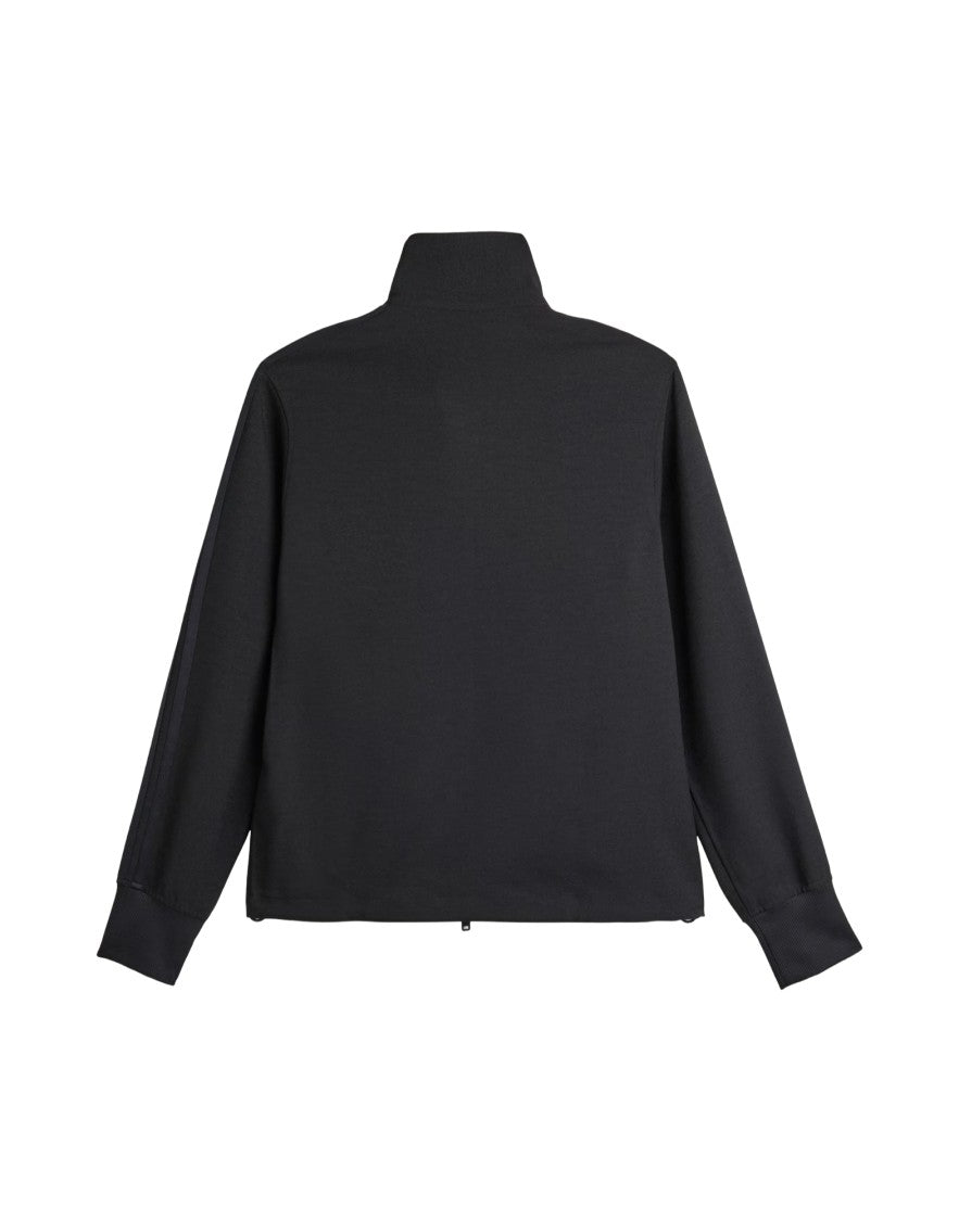 Y-3 Black Zip-Up Track Jacket With High Collar