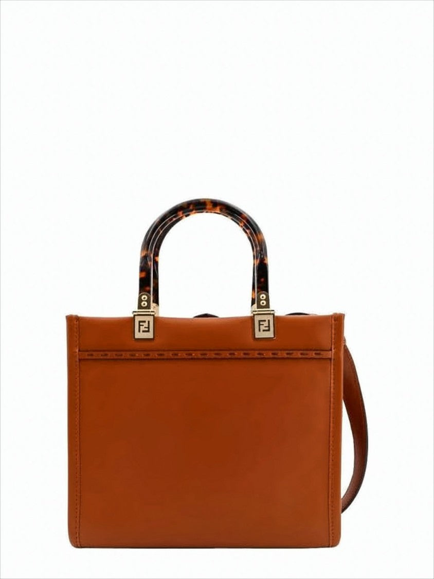 Fendi Structured Calf Leather Tote Bag