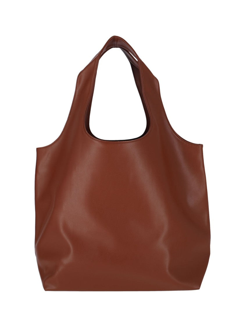 A.P.C. Brown Ninon White Logo Fabric Tote
