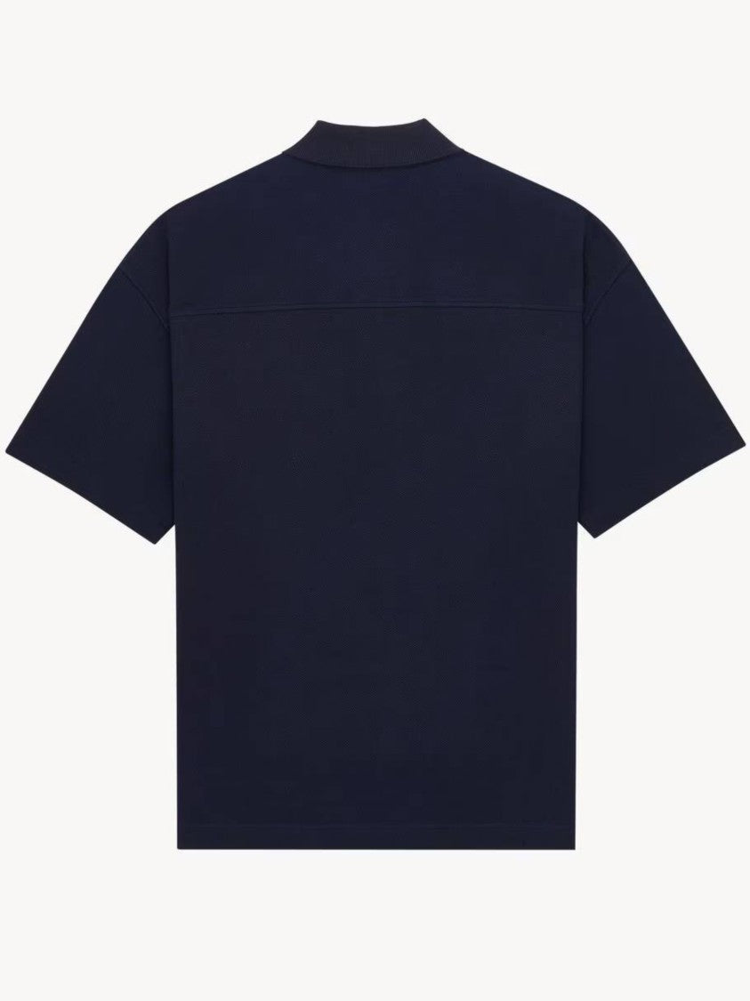 Saint Laurent Polo Three-Button Embroidered Logo Polo Shirt
