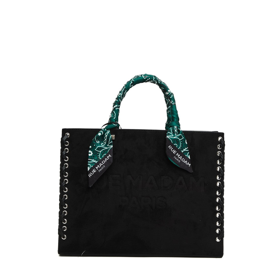 Rue Madame Tote Suede Nero With Bandana