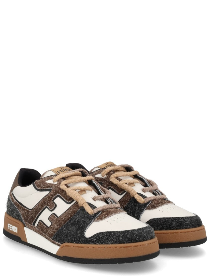 Fendi Fendi Match Low-Top Calf Leather Sneakers