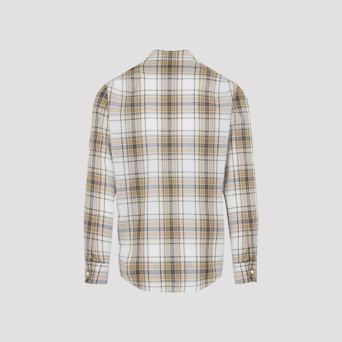 Celine Checked Pattern Cotton Shirt With Pointed Collar