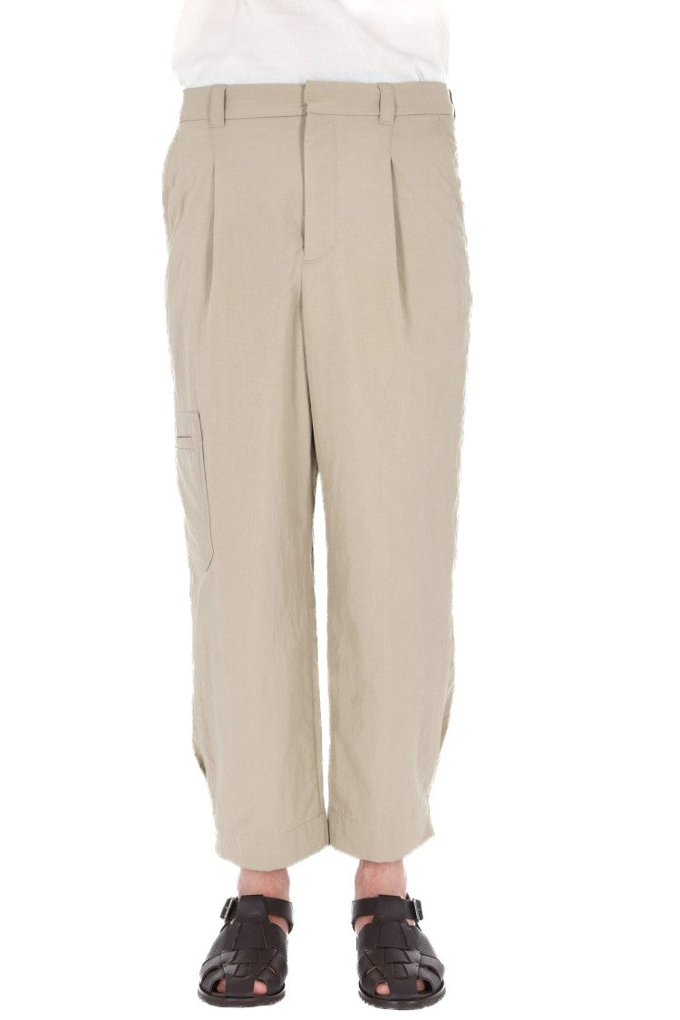 Maison Kitsuné Adjustable Hem Cropped Canvas Pants