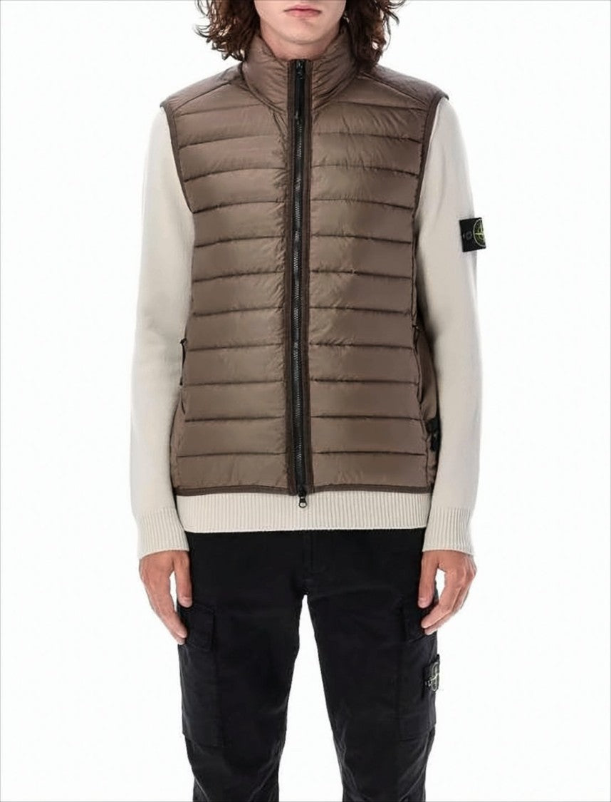 Stone Island Padded Vest With Horizontal Quilting