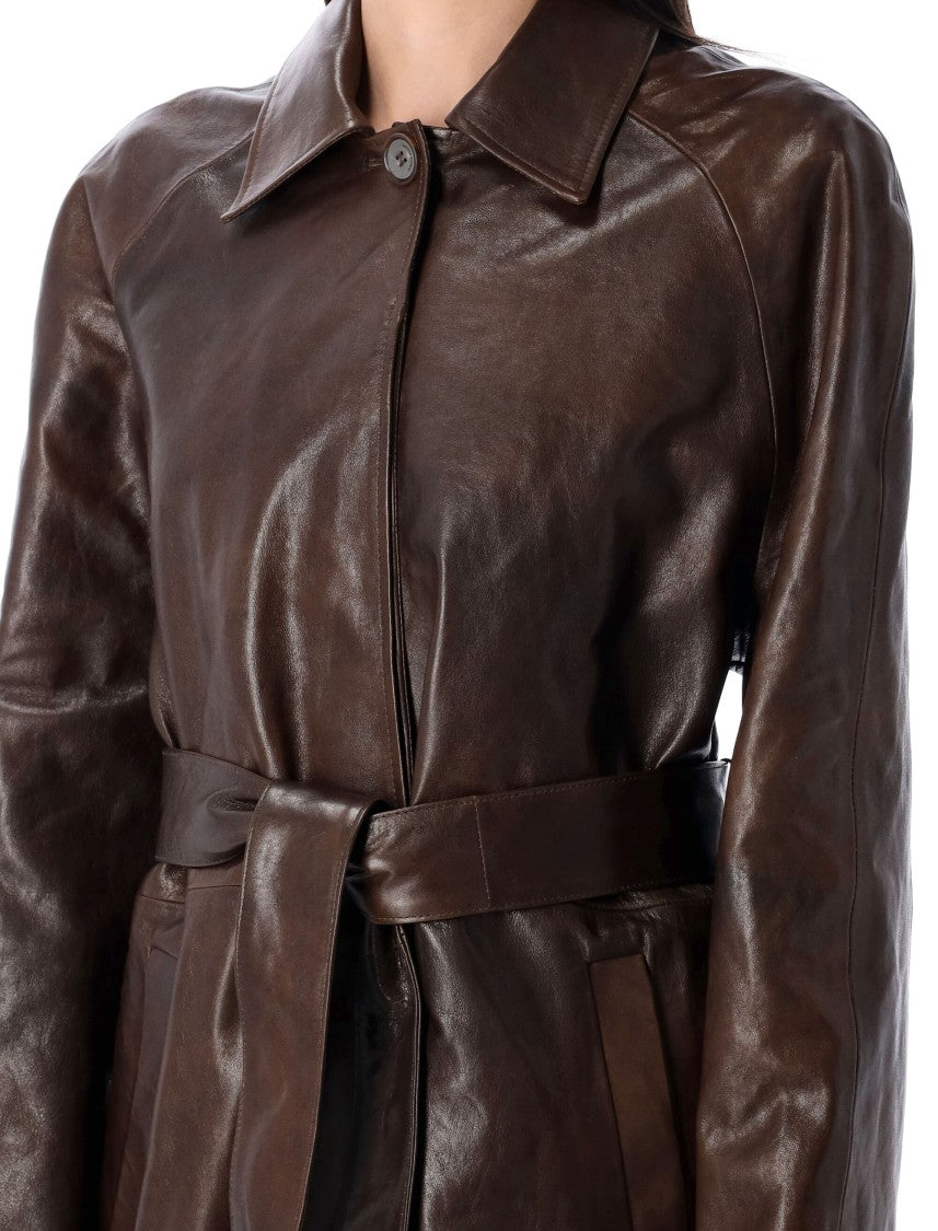 Magda Butrym Glossy Leather Trench Coat