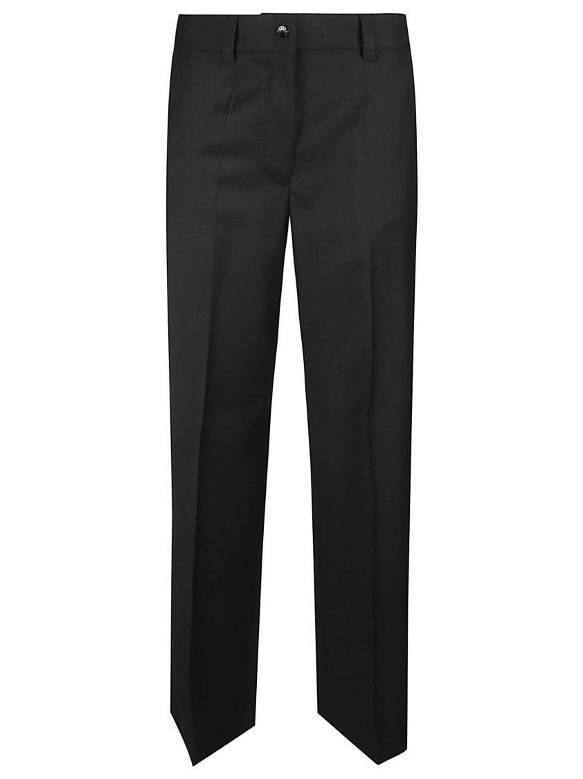 Moncler Pleated Virgin Wool Straight-Leg Pants