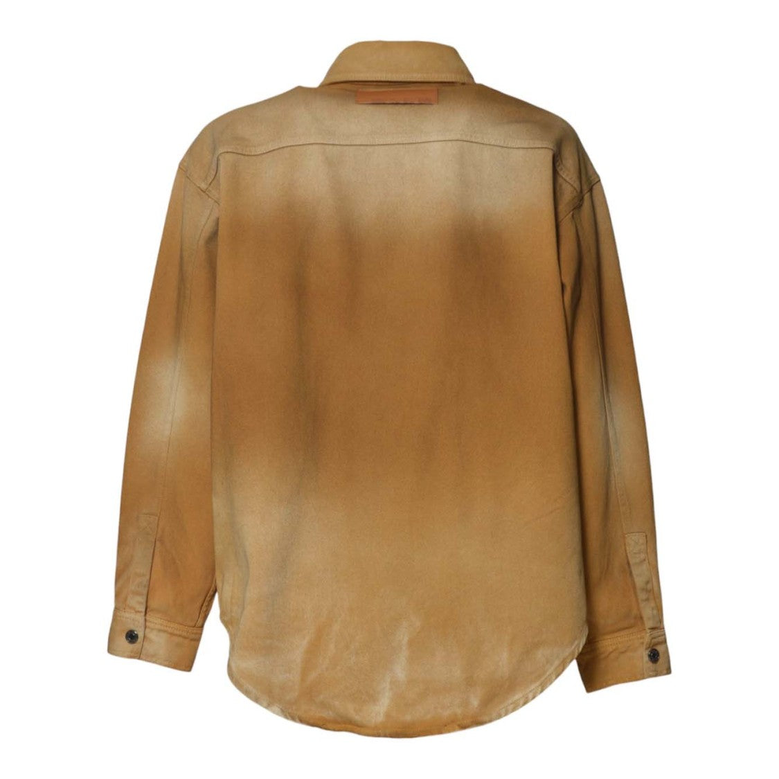 Msgm Gradient Beige Button-Up Shirt With Chest Pocket