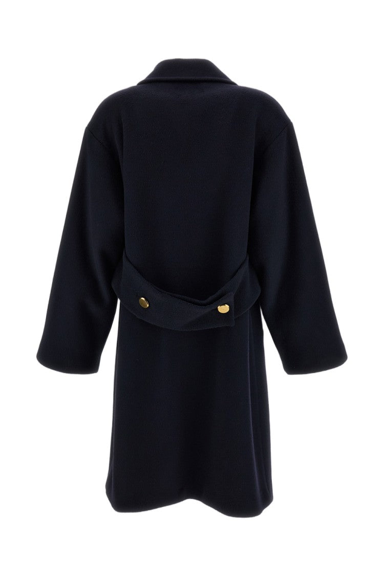 Parosh Blue Double-Breasted Wool Coat