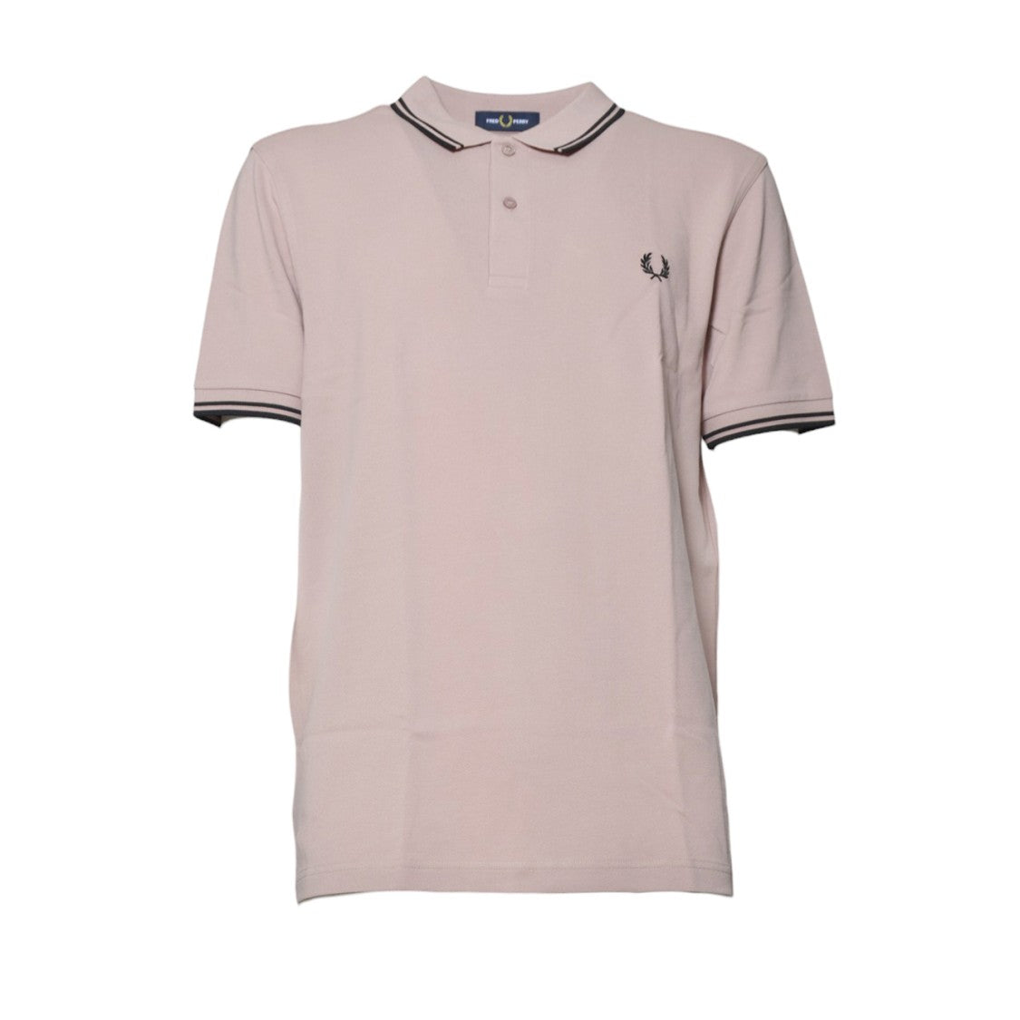 Comme Des Garçons Striped Pink Cotton Knit Polo Shirt