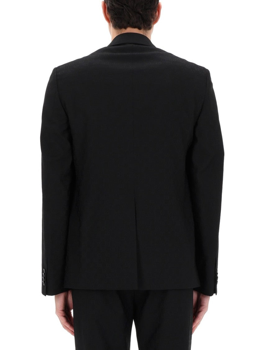 Gucci Single-Breasted Jacket With Subtle Gg Weave
