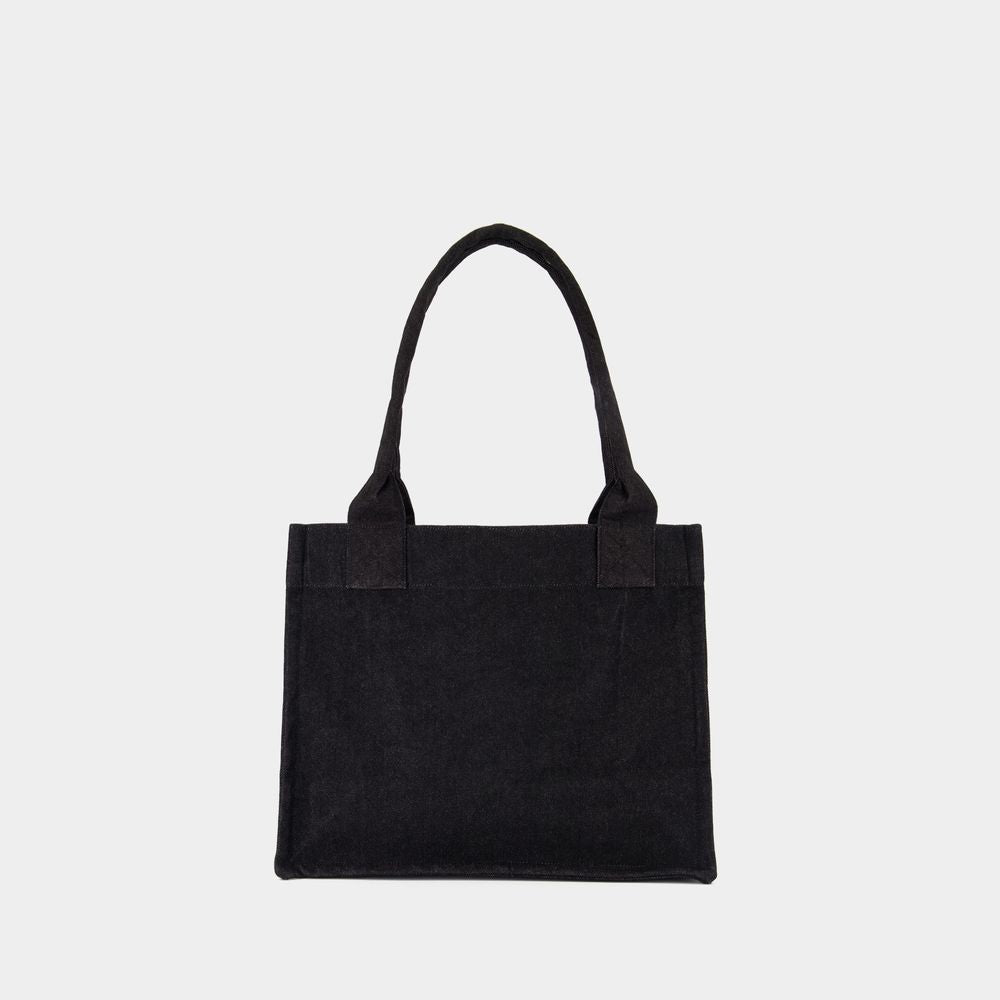 Ganni Large Easy Shopper Bag - Cotton - Black