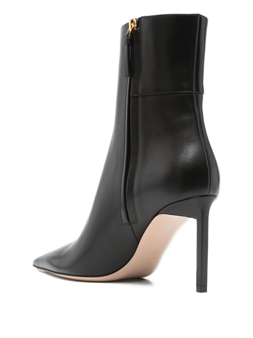 Tom Ford Black Ankle Boots In Smooth Calf Leather
