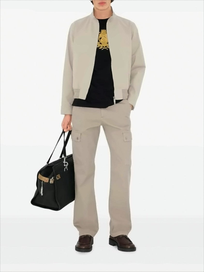 Burberry Short-Sleeve Black T-Shirt With Gold Crest Emblem