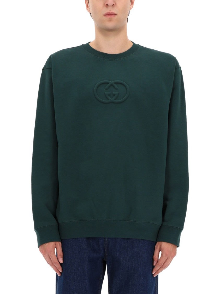 Gucci Crew Neck Cotton Logo Sweatshirt