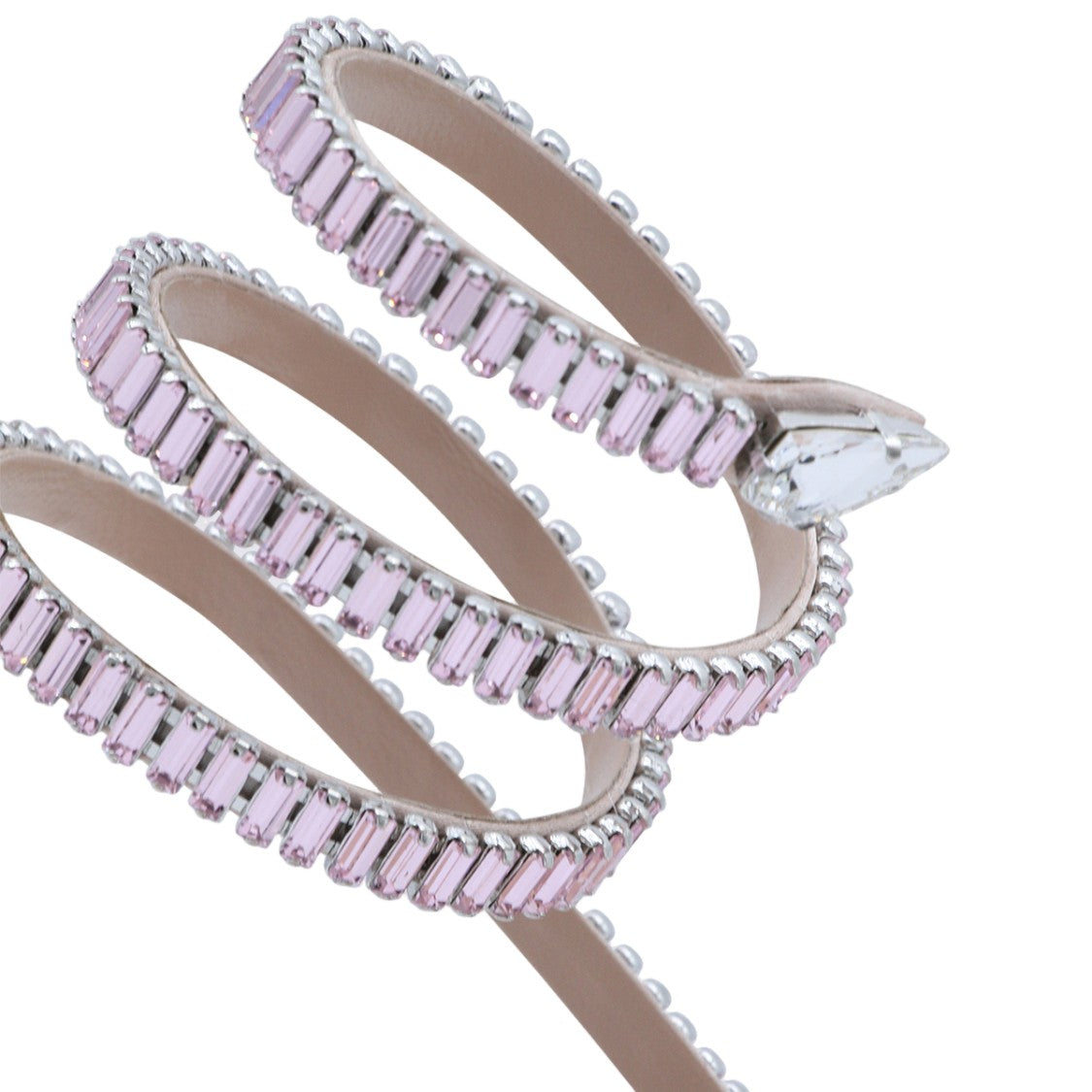 René Caovilla High-Heeled Sandals With Crystal Accents