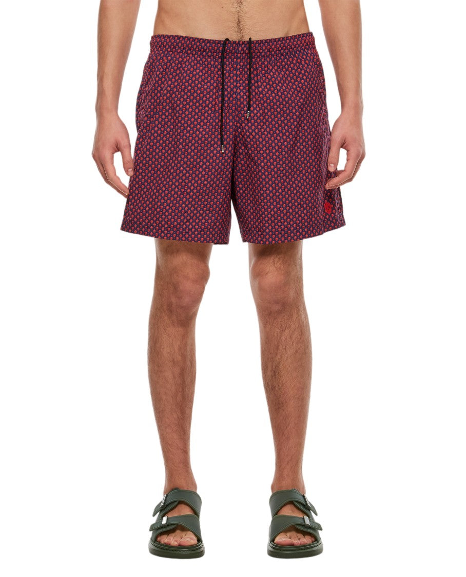 Alexander Mcqueen Skull Print Swim Shorts With Adjustable Waistband