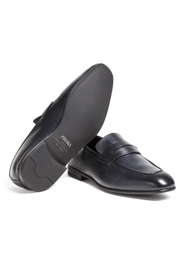Zegna Agneau Leather L’Asola Moccasins