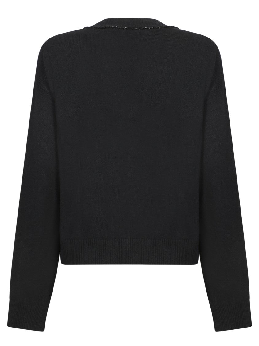Fabiana Filippi Black Cardigan With V-Neckline