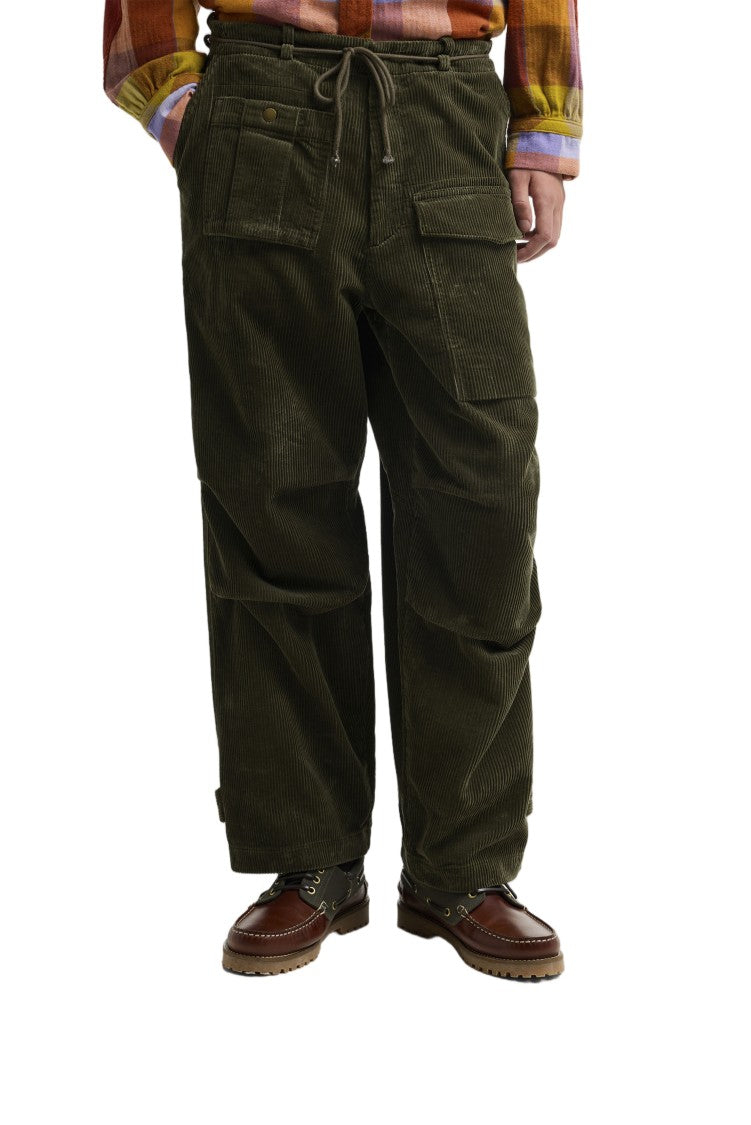 Barbour Green Corduroy Cargo Trousers