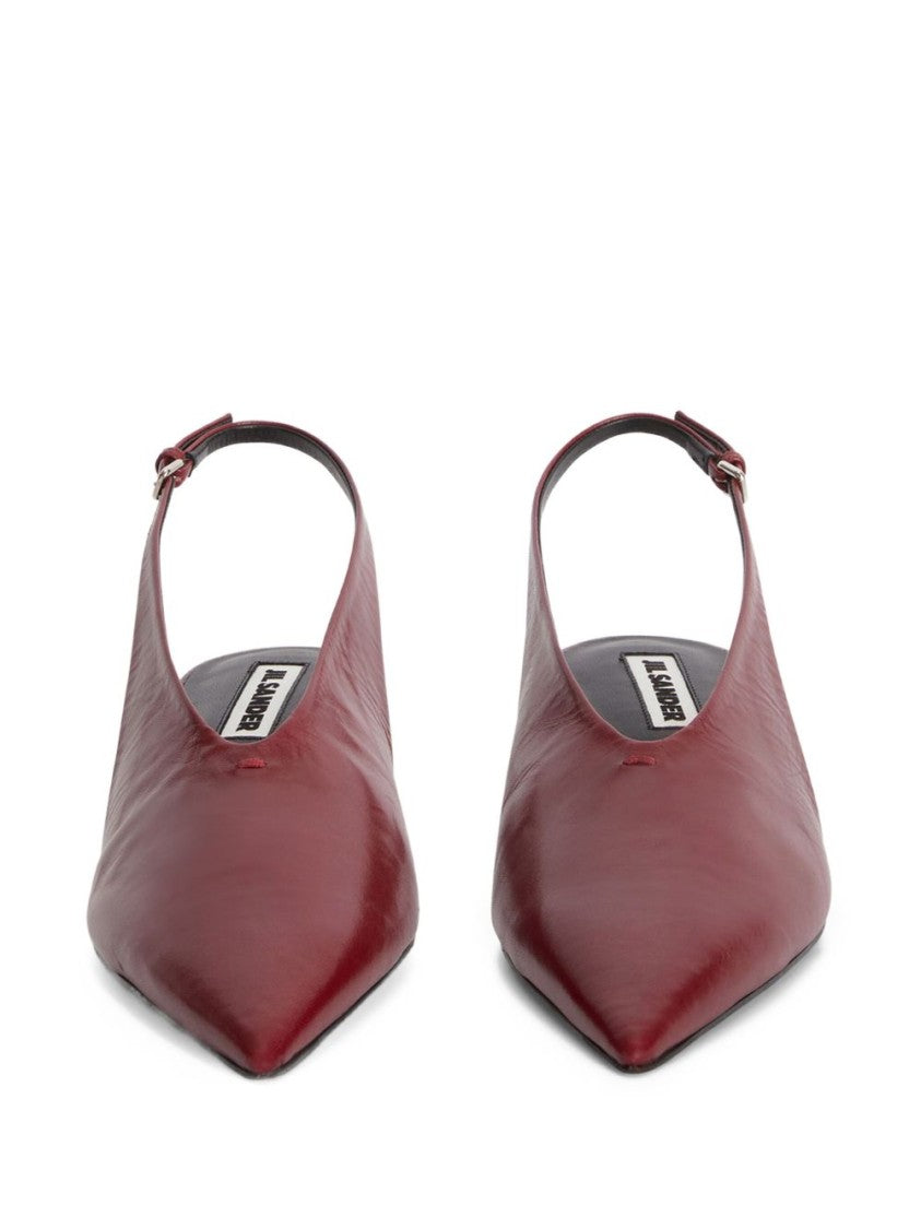 Jil Sander Red Leather Slingback